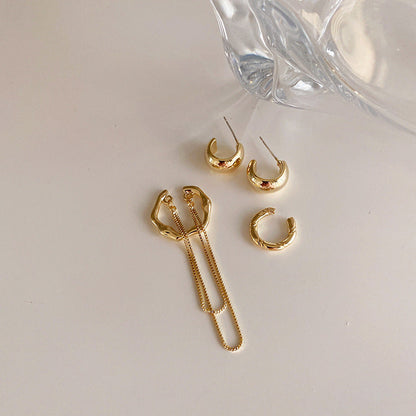 Women's Design Metal Chain Tassel Ear Clip Earrings