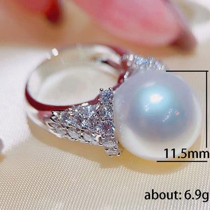 Women's Vintage Imitation Pearl Oversized Luxury Engagement Rings