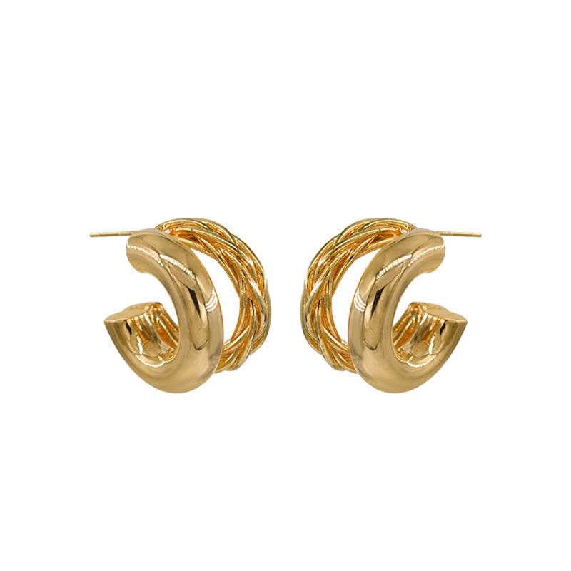 Women's High-grade Metal Hoop Light Luxury Trendy Earrings