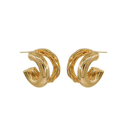 Women's High-grade Metal Hoop Light Luxury Trendy Earrings