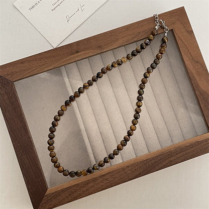 Women's Tigereye Beaded Niche Retro High Sense Necklaces