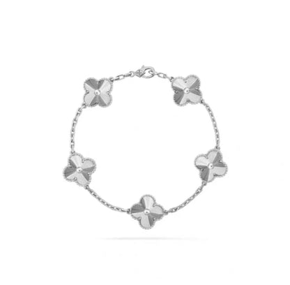 Red Agate Clover Female Pork Belly White Shell Bracelets