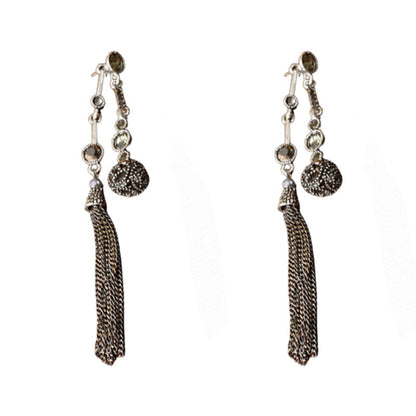 Women's Ball Tassel Long Minority Eardrops Temperament Entry Earrings