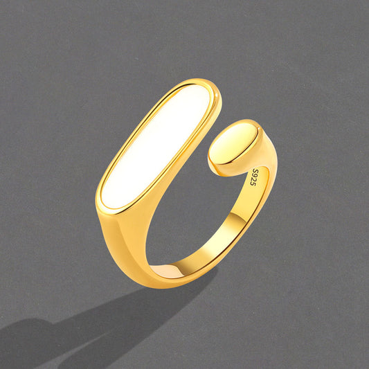 Flat Shell Open Gold Plated Ornament Rings