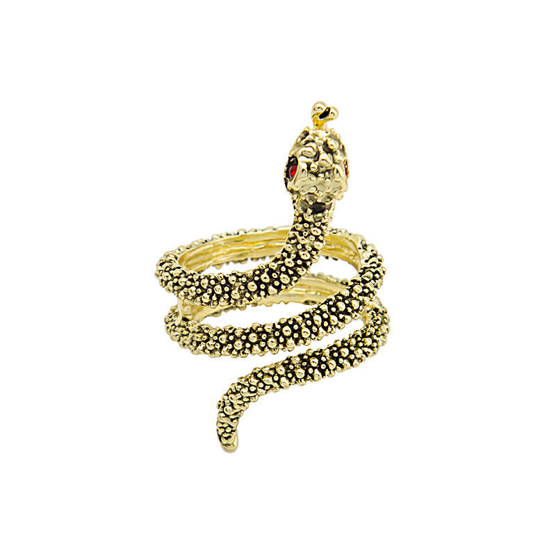 Collection Snake-shaped Animal Open Geometric Retro Rings