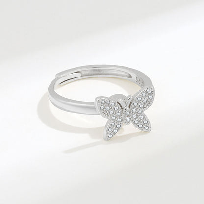 Creative Fashion And Butterfly Female Rotatable Opening Rings