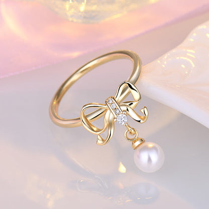 Sweet Fresh Hollow Out Bow Simple Rings