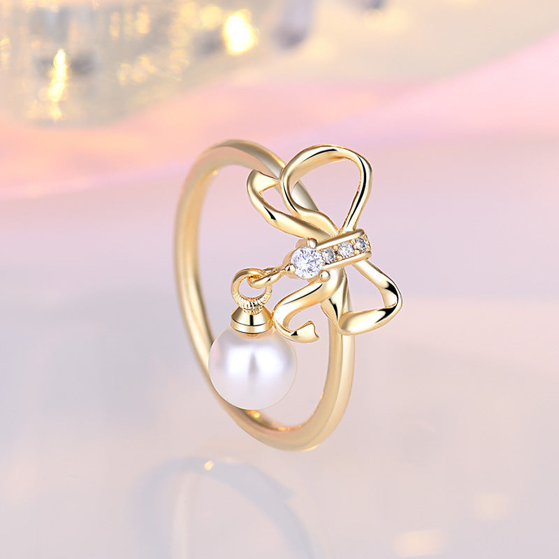 Sweet Fresh Hollow Out Bow Simple Rings