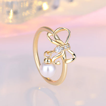 Sweet Fresh Hollow Out Bow Simple Rings