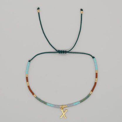 Ethnic Style Contrast Color Bead English Bracelets