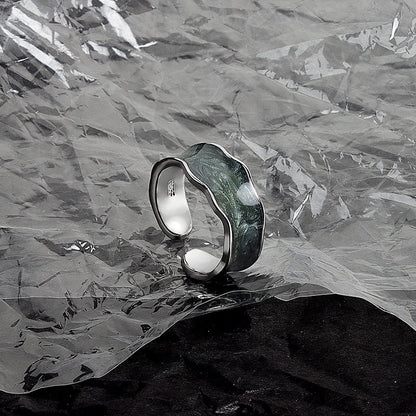 Glazed Resin Female Personality Simple Cold Rings