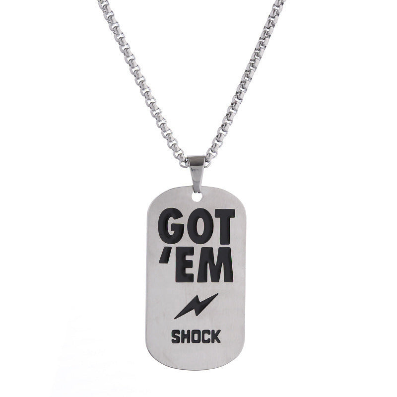 Men's Design Titanium Steel Army Stainless Pendant Necklaces