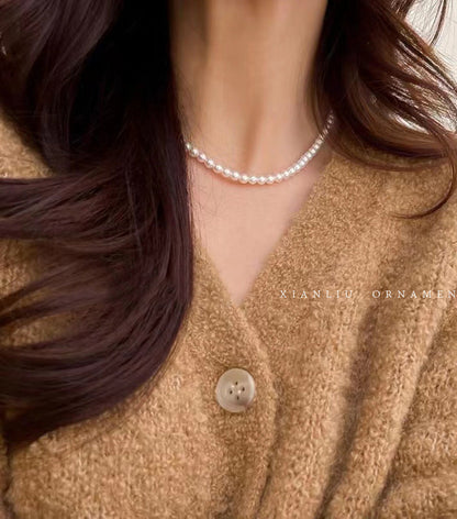 Twin Pearl Female Temperament Wild Clavicle Necklaces