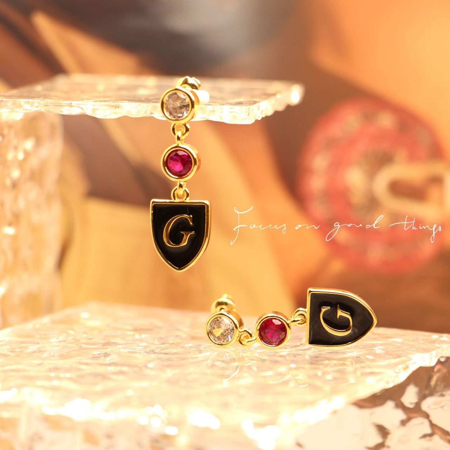 Affordable Luxury Fashion Letter Enamel Drip Glazed Earrings