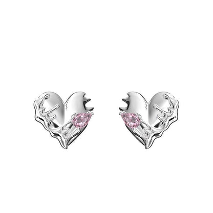 Women's Sier Needle Heart Water Drops For Retro Fashion Elegance Earrings