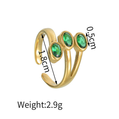 Gold-plated Leaf-shaped Titanium Personality Creative Opening Rings