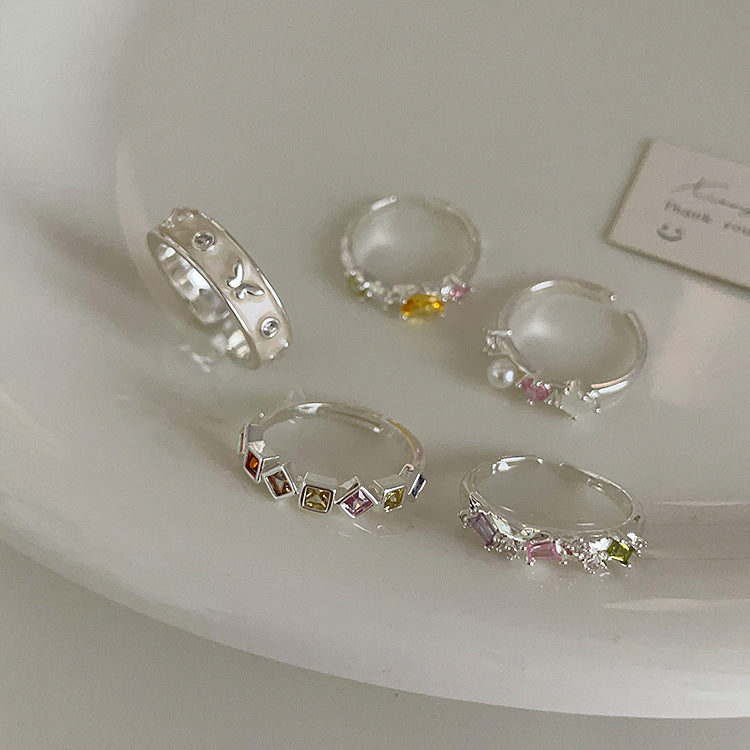 Dripping Oil Butterfly Opening Suit Female Design Rings