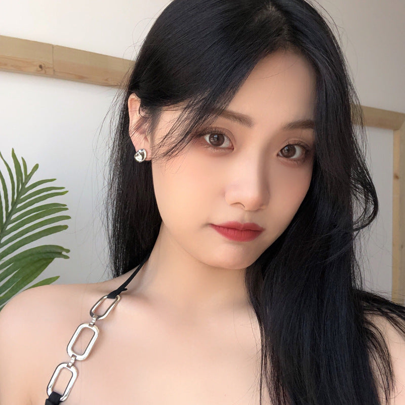 Women's Sier Needle Metallic Irregular Geometric Ear Earrings