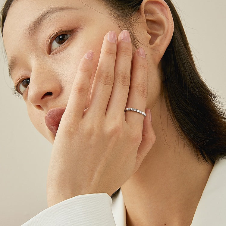 Sier True Love Coronation Couple Fashion Minority Rings