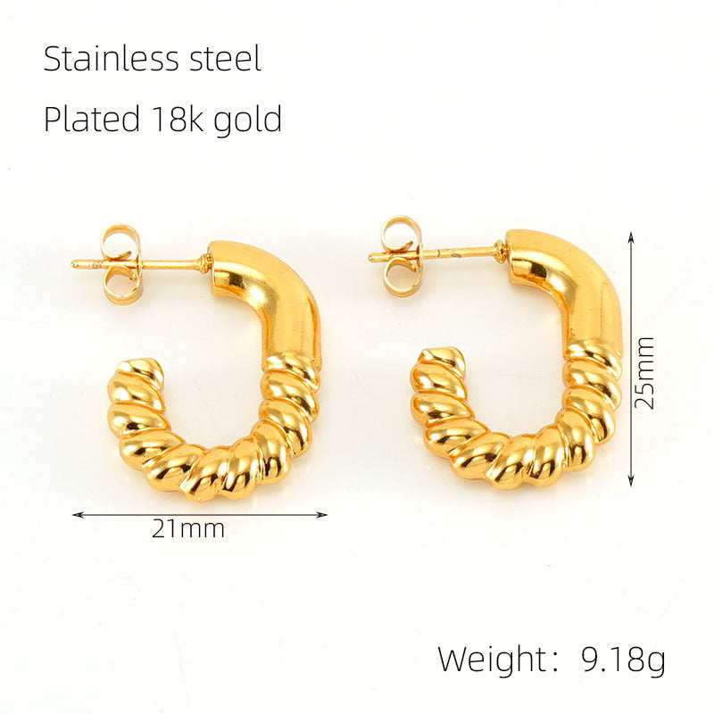 Stainless Steel Gold-plated Retro Personalized High-grade Earrings