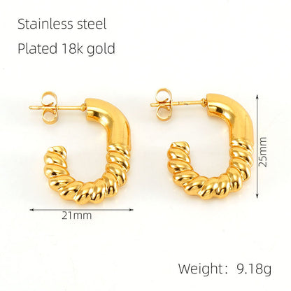 Stainless Steel Gold-plated Retro Personalized High-grade Earrings