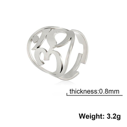 Popular Stainless Steel Color Golden Hollow Logo Rings