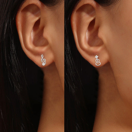 Women's Musical Note Violin Hollow Ear Unique And Exquisite Earrings