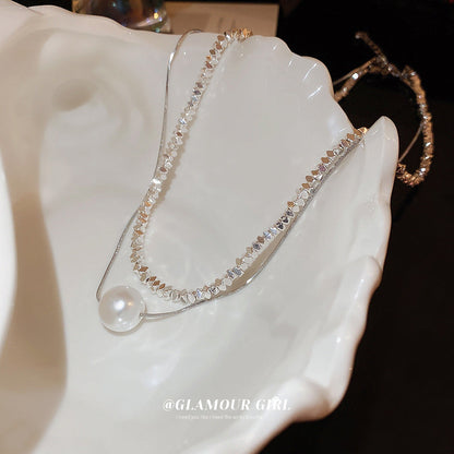 Women's Sier Pearl Affordable Luxury Fashion Simple Clavicle Necklaces