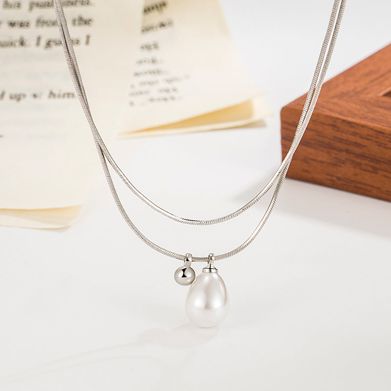 Luxury And Simplicity Design French Pearl Snake Bones Necklaces