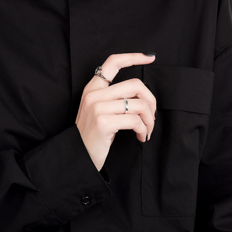 Women's Style Simple Cold Personality Hollow Out Rings