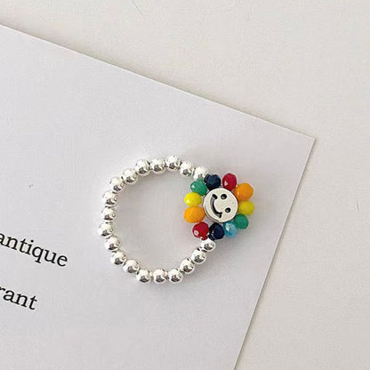 Sterling Sier Order Style Synchronous Smiley Face Rings