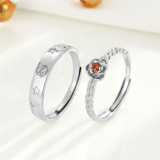 Sterling Sier Little Prince Rose Personality Rings