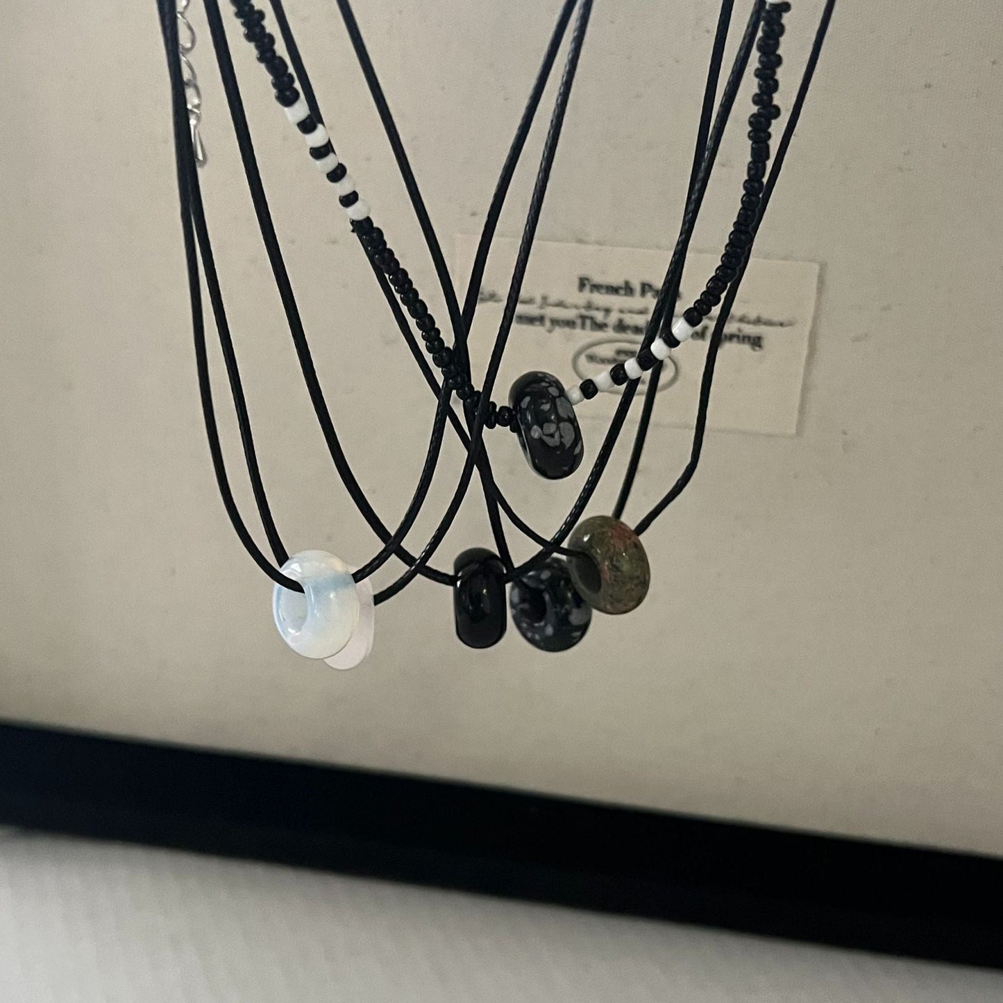 Black Rope Fashion Commuter Geometric Clavicle Chain Necklaces