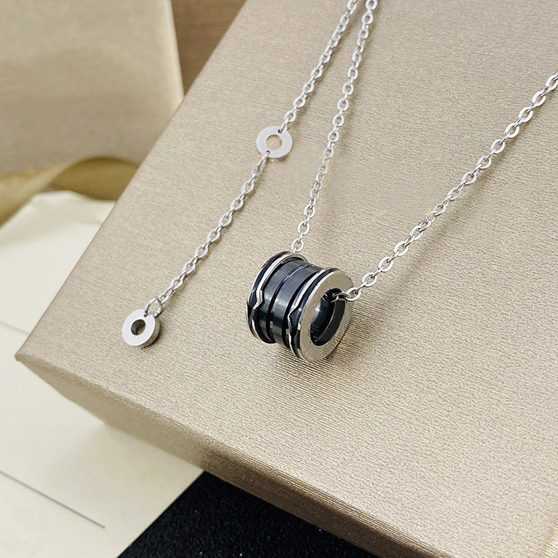 Women's & Men's Ceramic High Version Spring Full Diamond Small Waist Necklaces