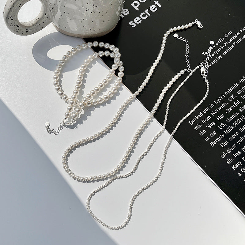 Sier Pearl Simple Gentle Sweet Fresh Necklaces