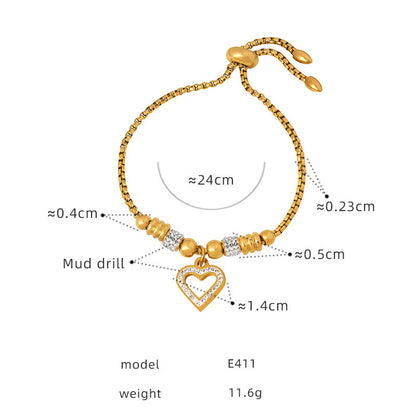 Luxury Personalized Diamond Titanium Steel Gold Plated Bracelets