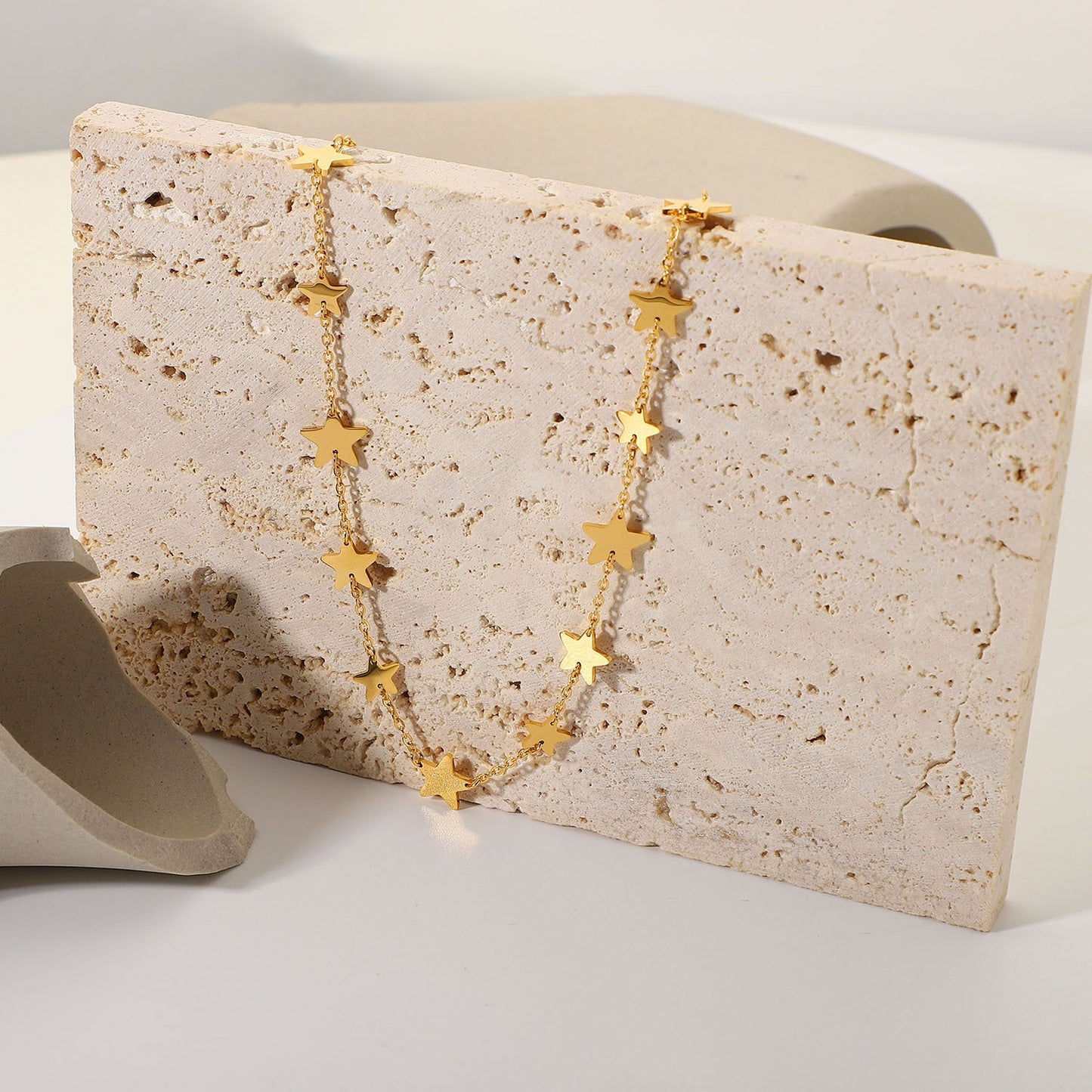 Women's Fashion Gold-plated Stainless Steel Pentagram Star Necklaces