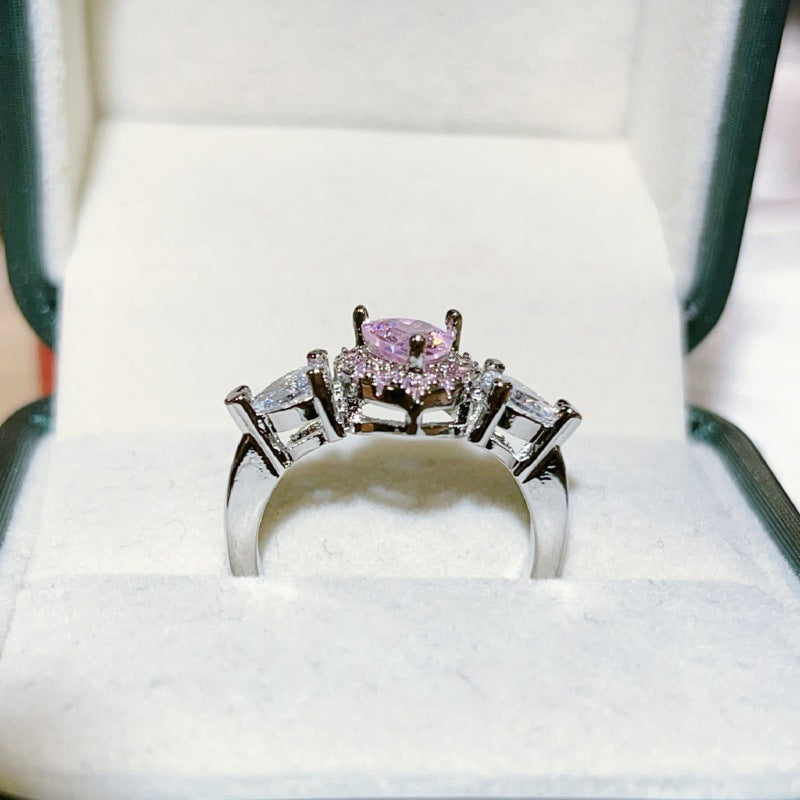 Women's Heart-shaped Love Zircon For Fashion Rings
