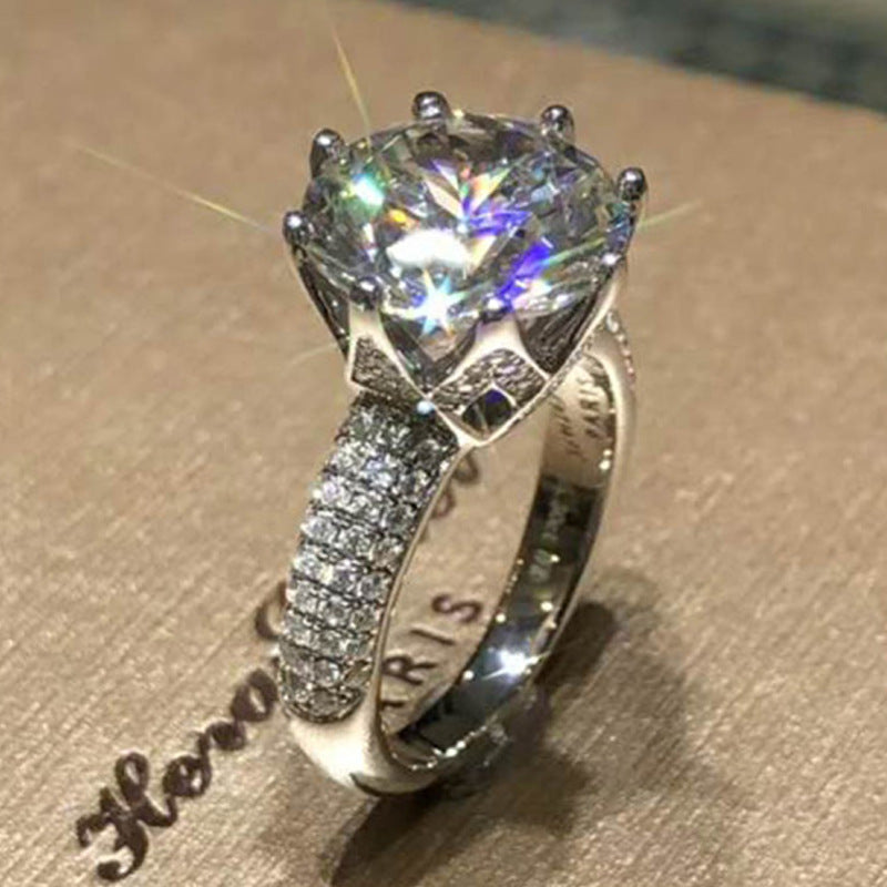 Diamond Zircon Luxury Crown Group Full Eight Rings