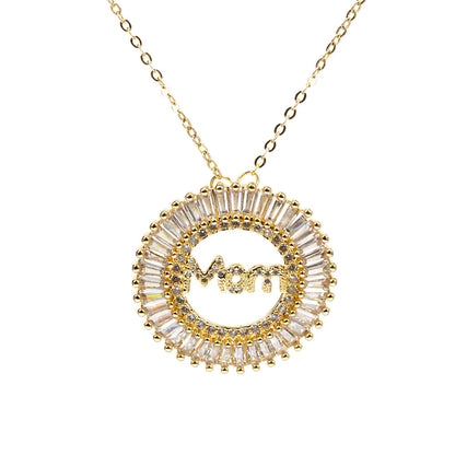 Round Copper Diamond Short Twin Hip Necklaces