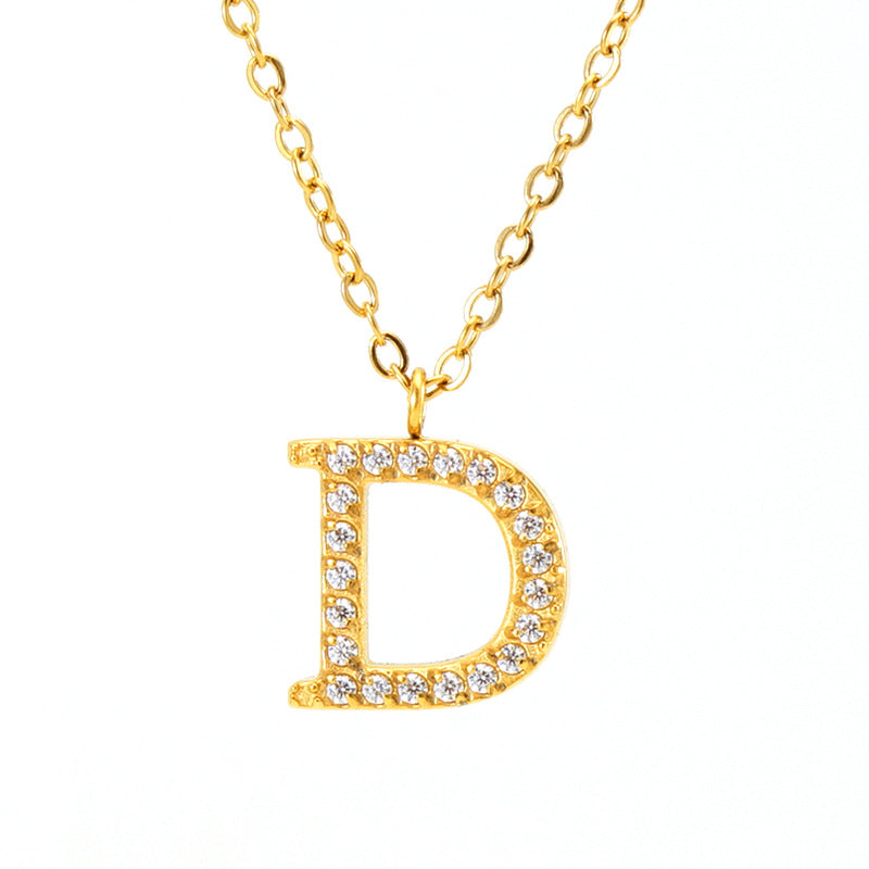 Women's English Letter Pendant High-grade Clavicle Chain Necklaces