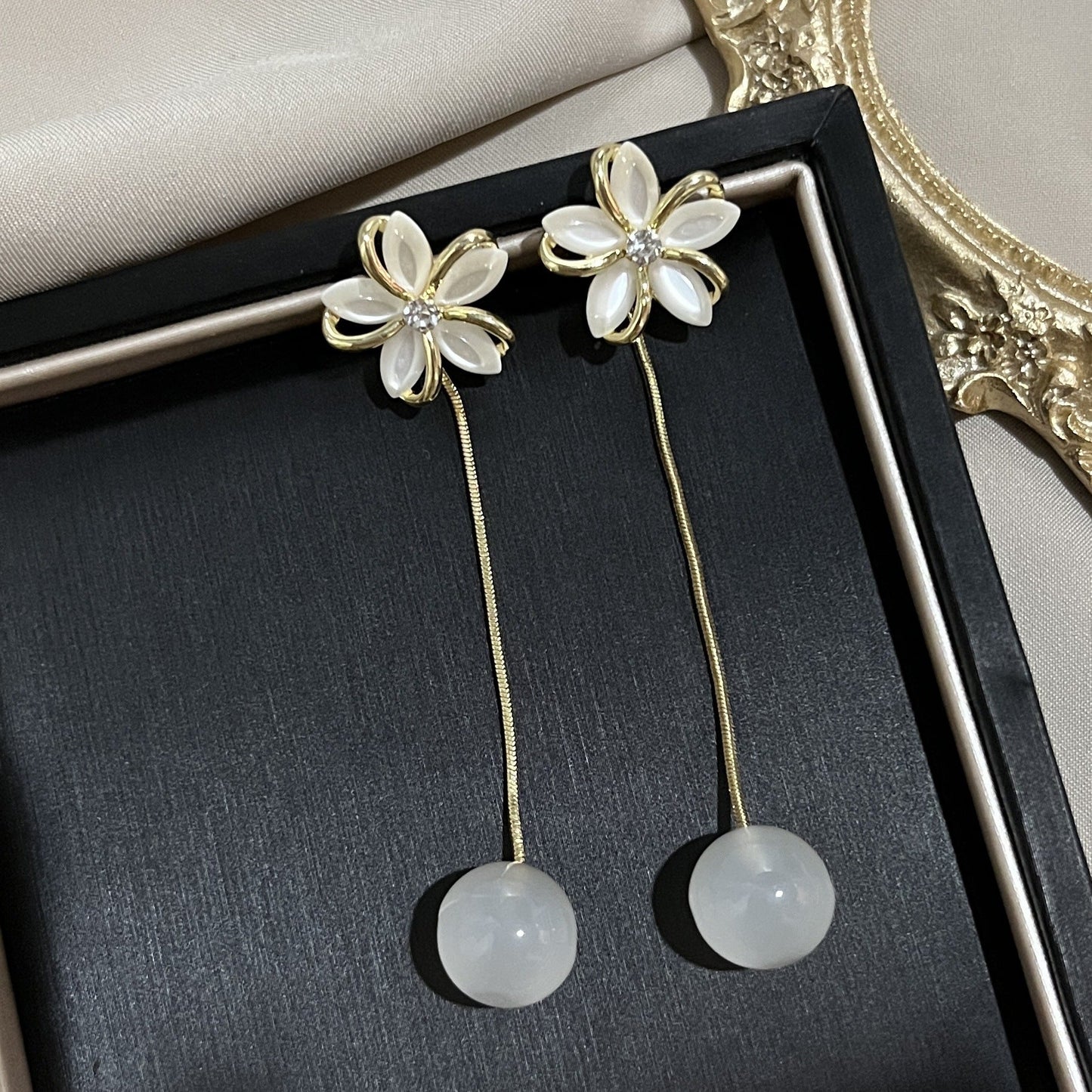 Needle French Opal Simple And Stylish Earrings