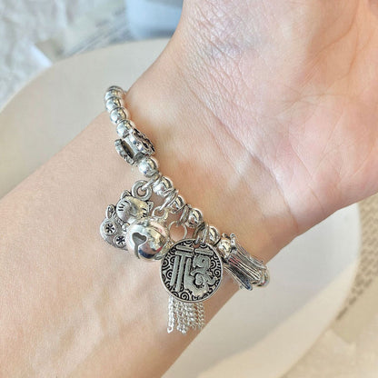 Women's Cat Crown Imitation Sliver Beads Retro Bracelets