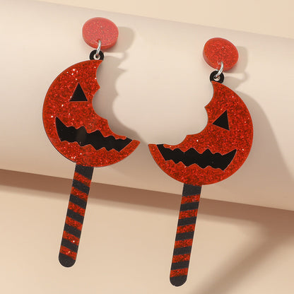 Women's Halloween Cartoon 3d Cute Funny Pumpkin Earrings