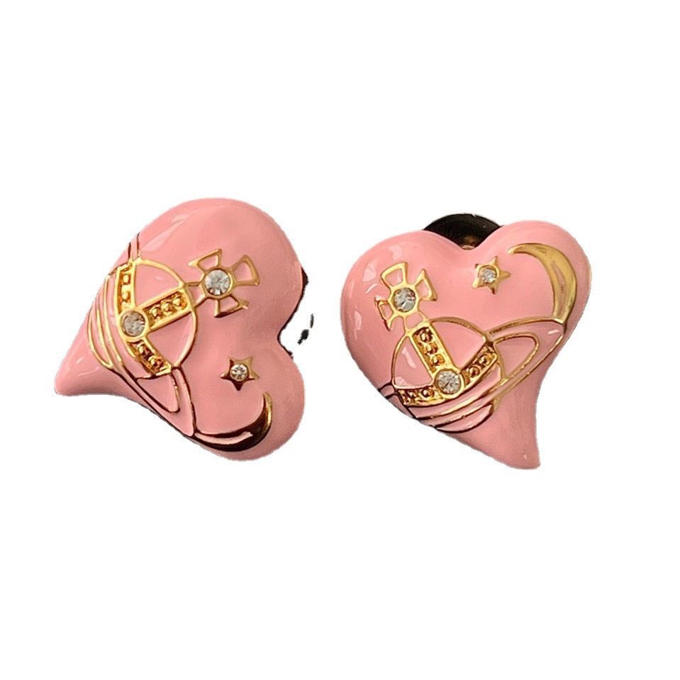 Sweet Cool Enamel Drop Oil Love Earrings
