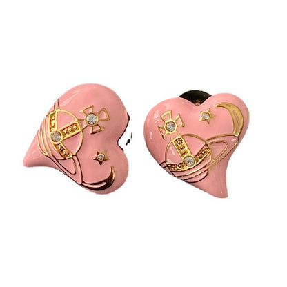 Sweet Cool Enamel Drop Oil Love Earrings