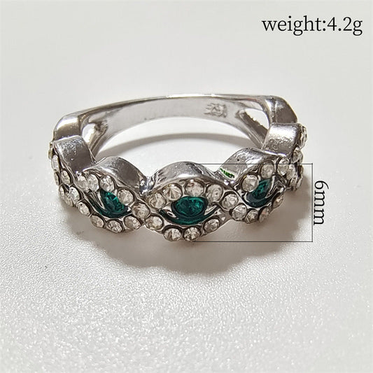 Ruby Engagement Grandmother Green Zircon Hand Rings