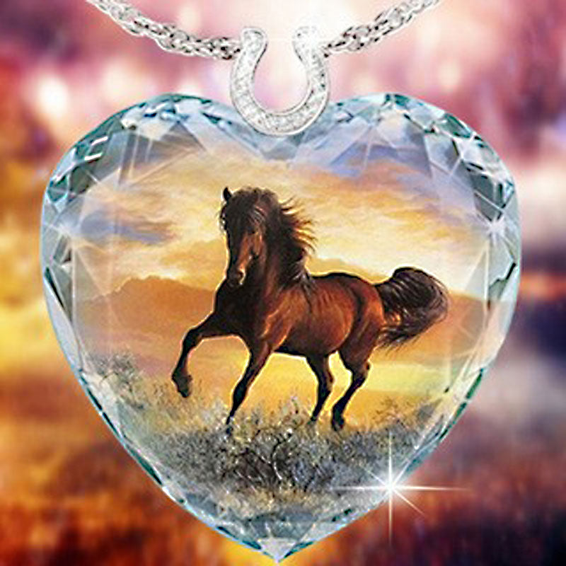 Crystal Peach Heart Pendant Series Simple Necklaces