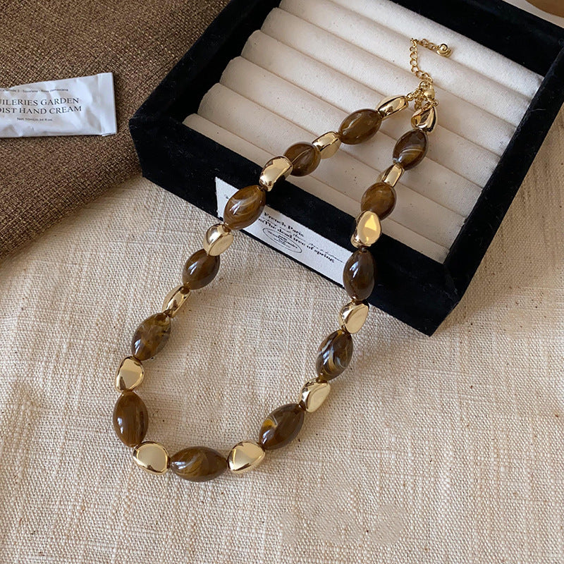 Women's Series Tigereye Butterfly Chinese Retro Beaded Sweater Necklaces