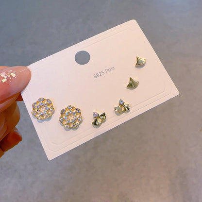 Women's Needle One Card Three Creative Matching Earrings